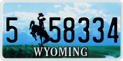 WY license plate 558334