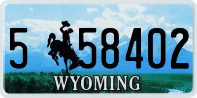 WY license plate 558402