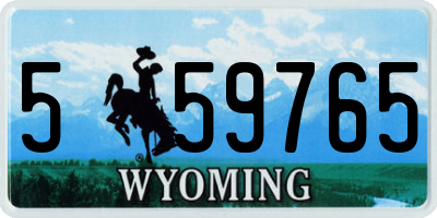 WY license plate 559765