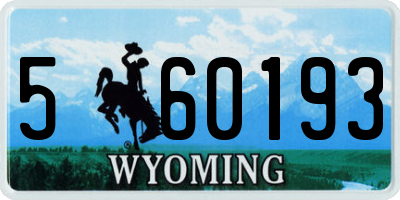 WY license plate 560193