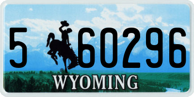 WY license plate 560296