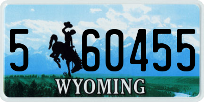 WY license plate 560455