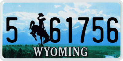 WY license plate 561756