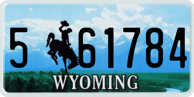 WY license plate 561784