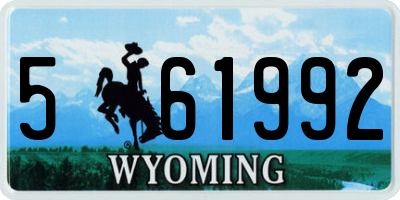 WY license plate 561992