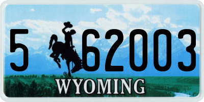 WY license plate 562003