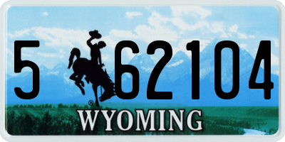 WY license plate 562104