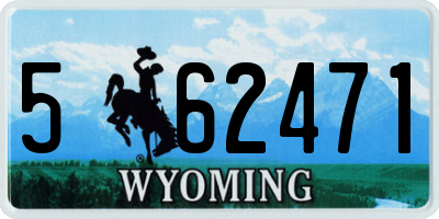 WY license plate 562471
