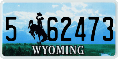 WY license plate 562473