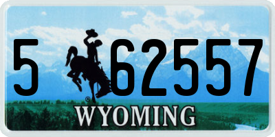 WY license plate 562557