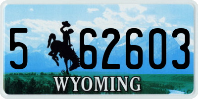 WY license plate 562603