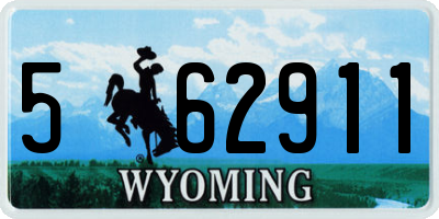 WY license plate 562911