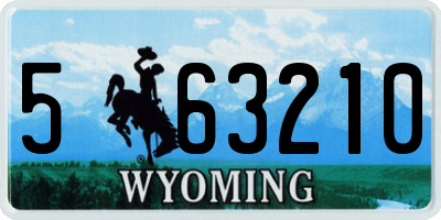 WY license plate 563210
