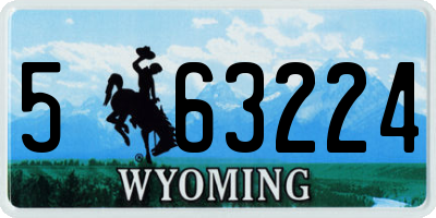 WY license plate 563224