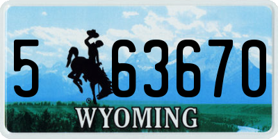 WY license plate 563670