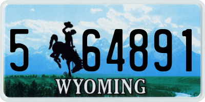 WY license plate 564891