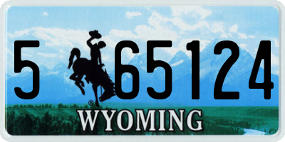 WY license plate 565124