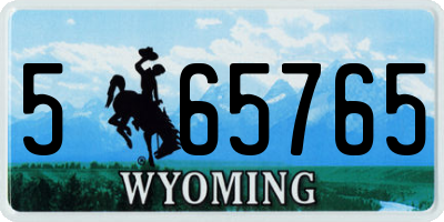 WY license plate 565765