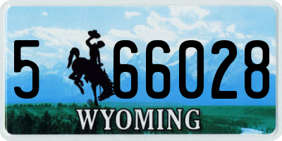 WY license plate 566028