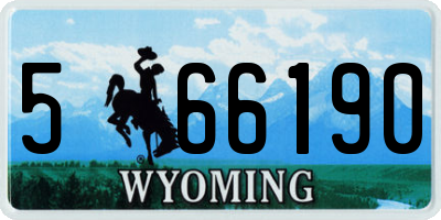 WY license plate 566190