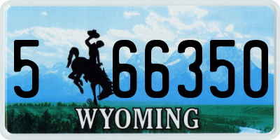 WY license plate 566350