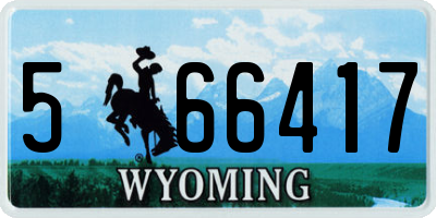 WY license plate 566417