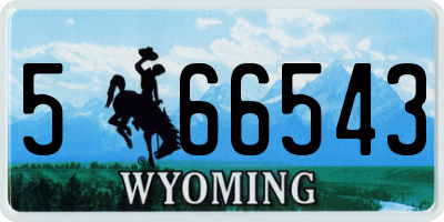 WY license plate 566543