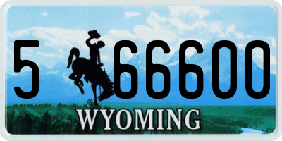 WY license plate 566600