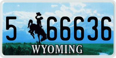 WY license plate 566636