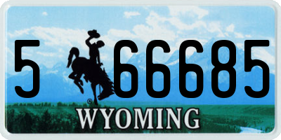 WY license plate 566685