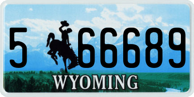 WY license plate 566689