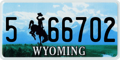 WY license plate 566702