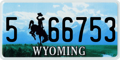 WY license plate 566753