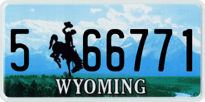 WY license plate 566771