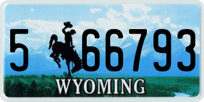 WY license plate 566793