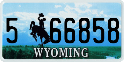 WY license plate 566858
