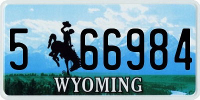 WY license plate 566984