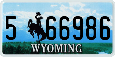 WY license plate 566986