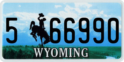 WY license plate 566990