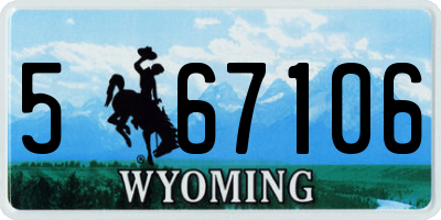 WY license plate 567106