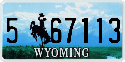 WY license plate 567113