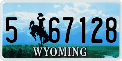 WY license plate 567128