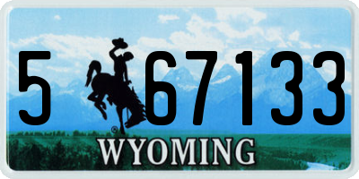 WY license plate 567133