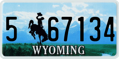 WY license plate 567134
