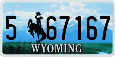 WY license plate 567167