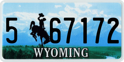 WY license plate 567172