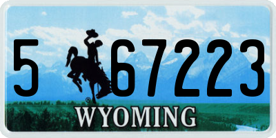 WY license plate 567223