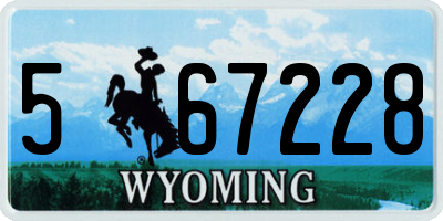 WY license plate 567228