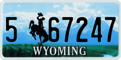 WY license plate 567247