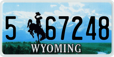 WY license plate 567248